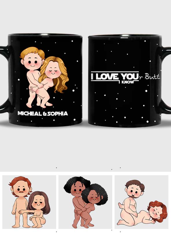 Personalized Black Coffee Mug Custom Couple Names Gift Idea