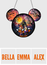 Load image into Gallery viewer, Personalized Halloween Mouse Couple Suncatcher Ornament Gift
