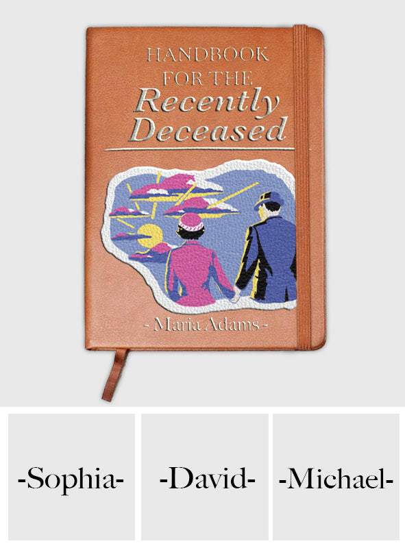 Personalized Leather Journal Handbook for the Recently Deceased Gift Idea
