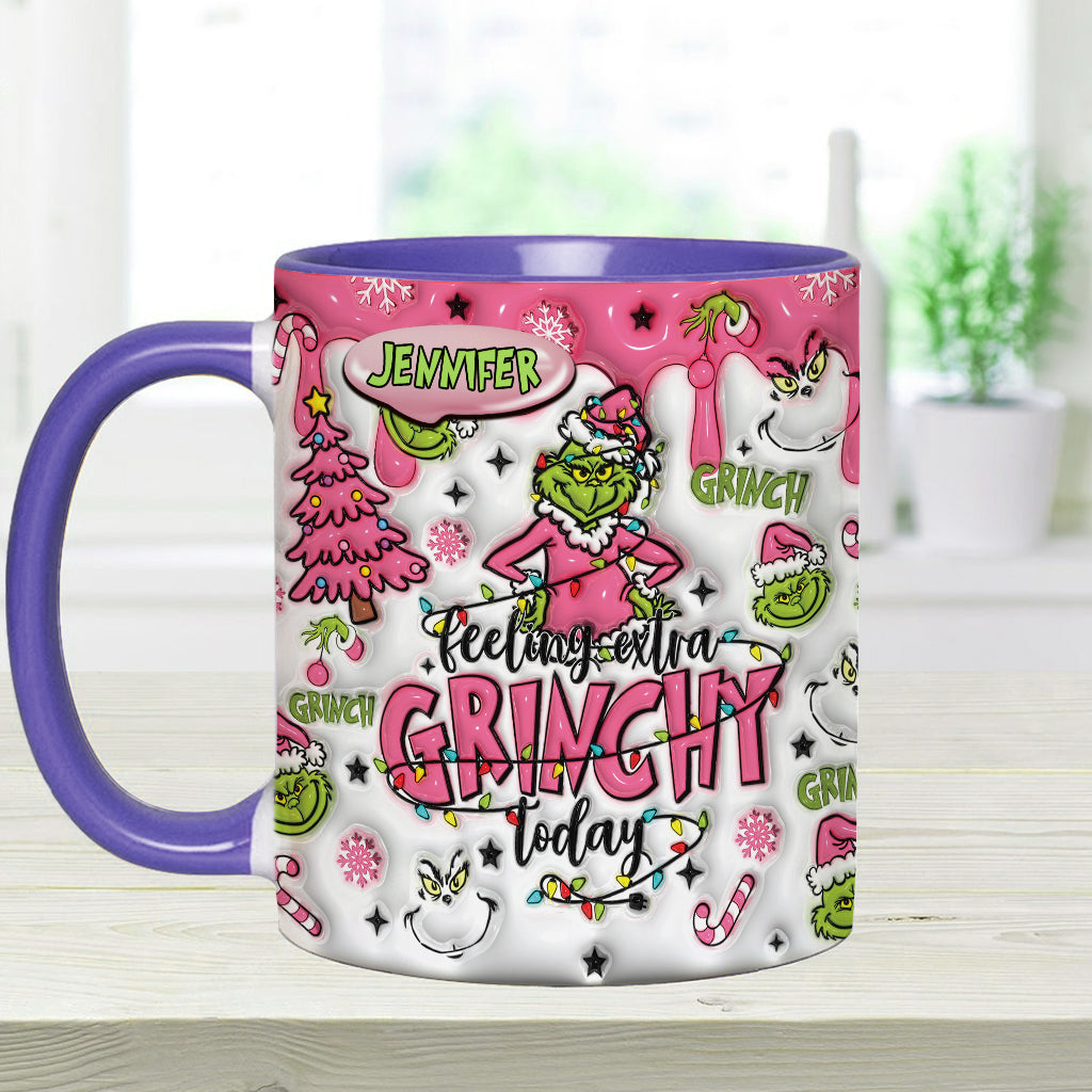 Personalized Grinch Accent Mug & Coaster Gift for Christmas