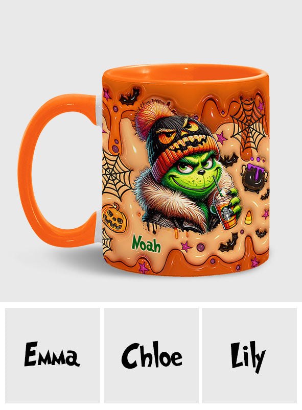 Personalized Halloween Grinch Accent Mug Custom Name Gift