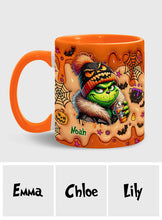 Load image into Gallery viewer, Personalized Halloween Grinch Accent Mug Custom Name Gift
