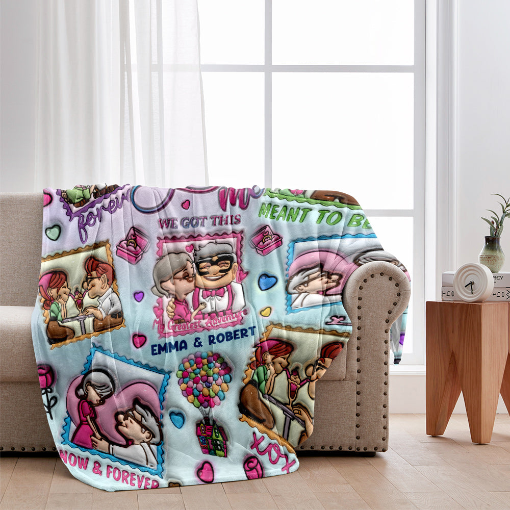Personalized Flannel Mouse Blanket Custom Name Gift for Couples