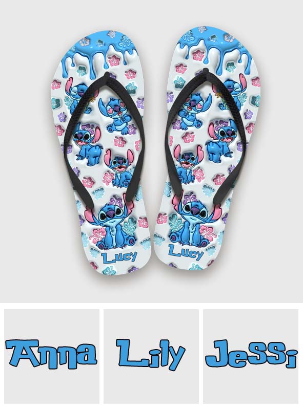 Personalized Ohana Flip Flops Custom Name Beach Gift
