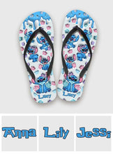 Load image into Gallery viewer, Personalized Ohana Flip Flops Custom Name Beach Gift
