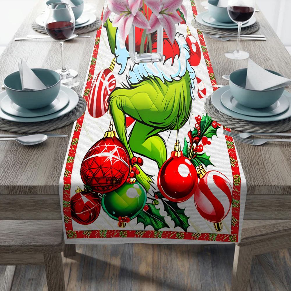 Personalized Grinchmas Family Table Runner Christmas Decor