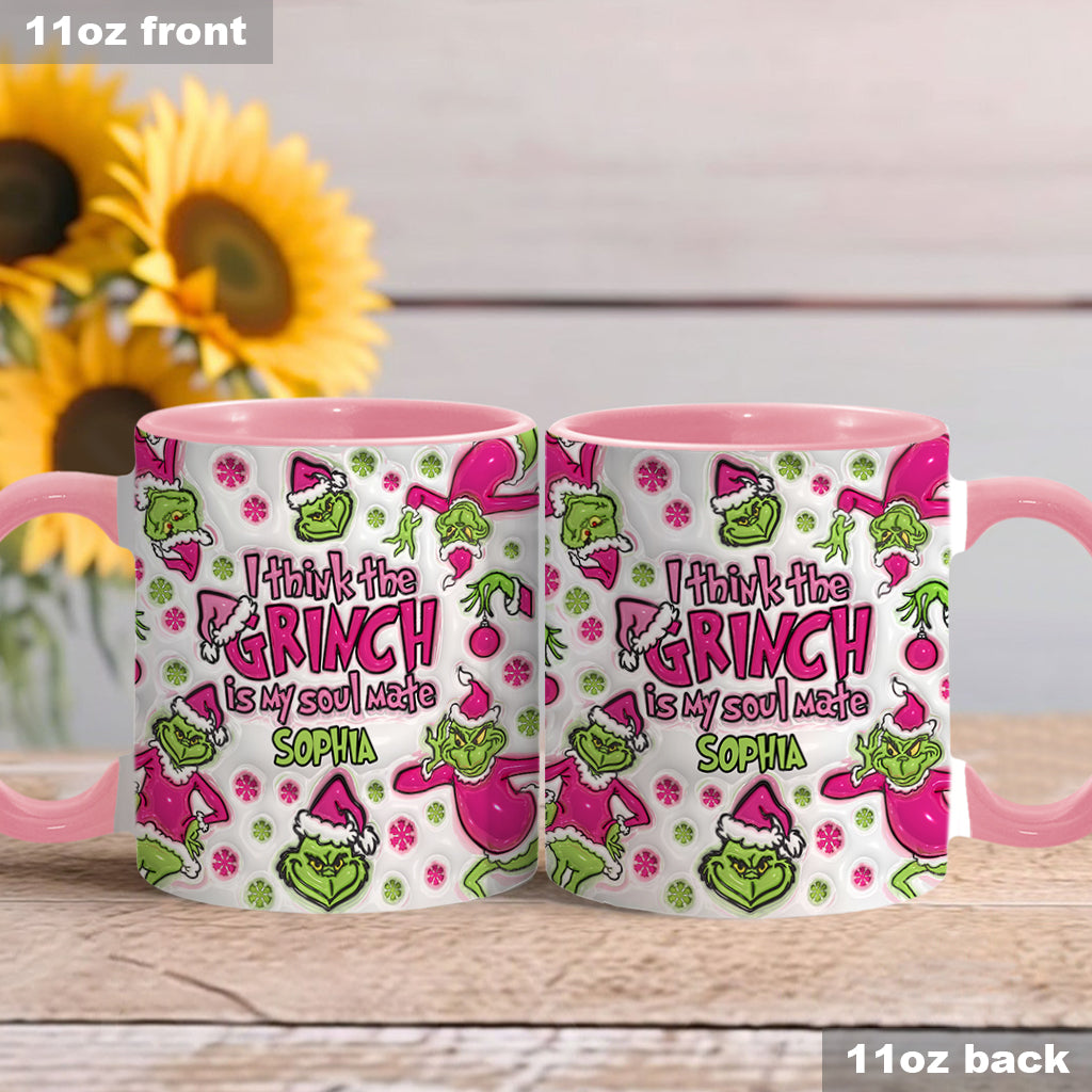 Personalized Grinch Accent Mug Custom Name Christmas Gift