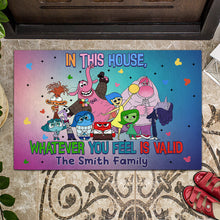 Load image into Gallery viewer, Personalized Doormat Colorful House Theme Custom Family Name Gift
