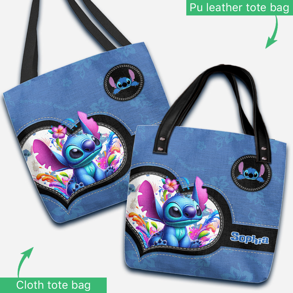 Personalized Blue Ohana Tote Bag Custom Name Gift for Mom