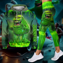 Load image into Gallery viewer, Personalized Green Ghost Hoodie and Leggings Set for Kids and Adults

