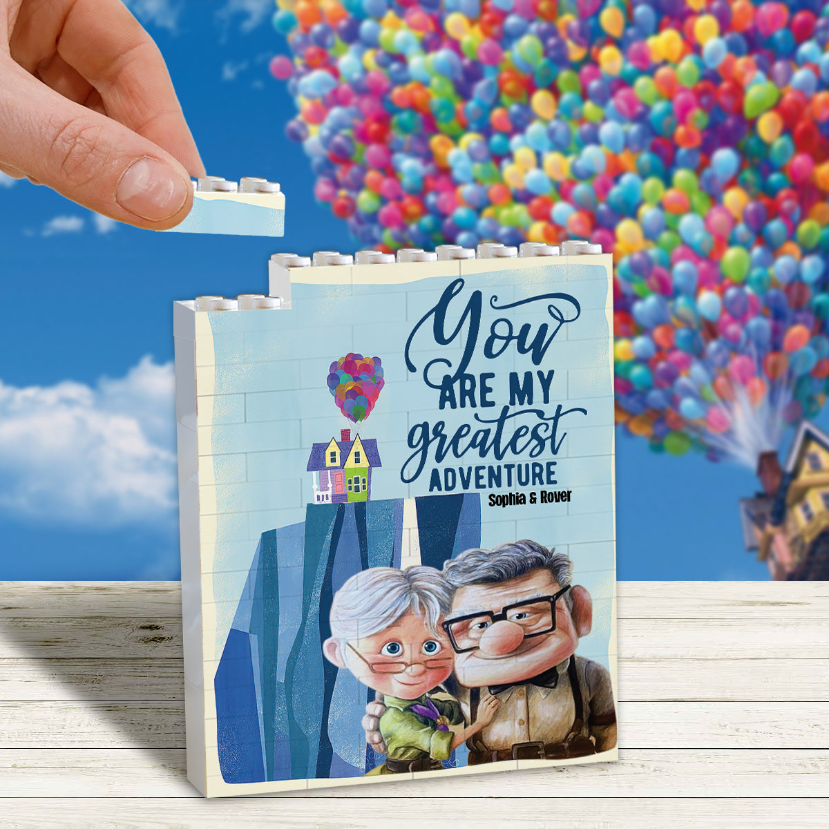 Personalized Vertical Rectangle Building Brick Block Custom Gift for Couple Anniversary