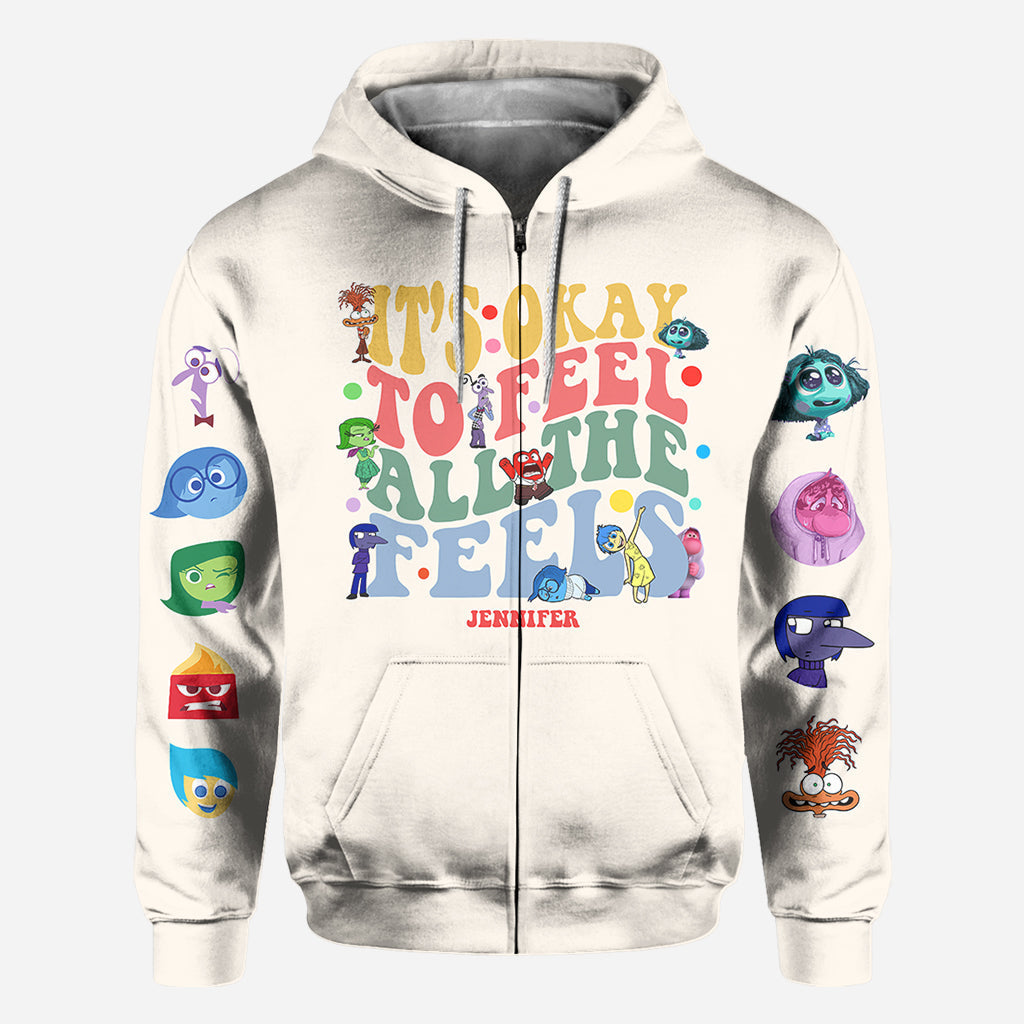 Personalized All Over Shirt for Kids - It's Ok to Feel All the Feels Gift Idea