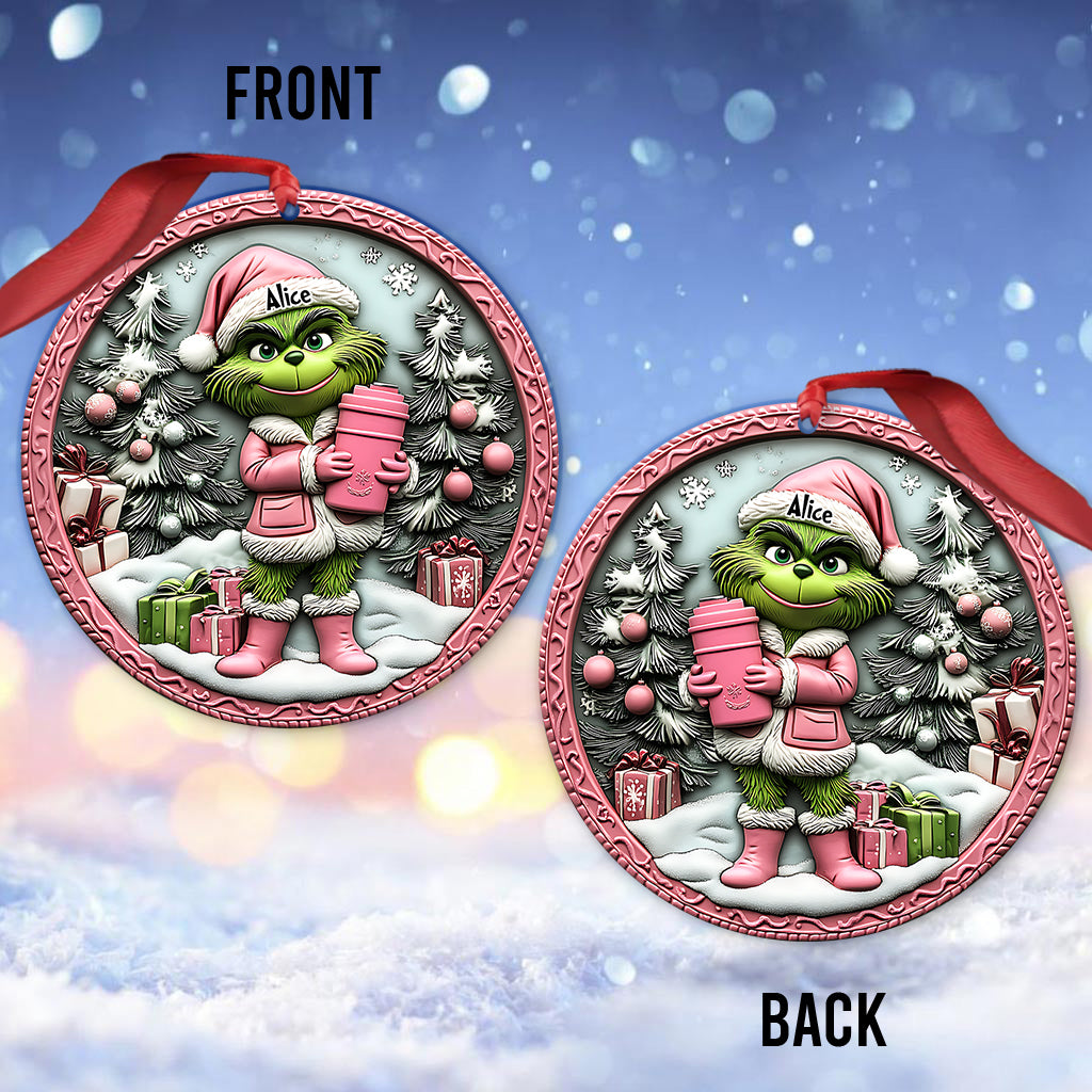 Personalized Grinch Christmas Ornament Custom Name Gift