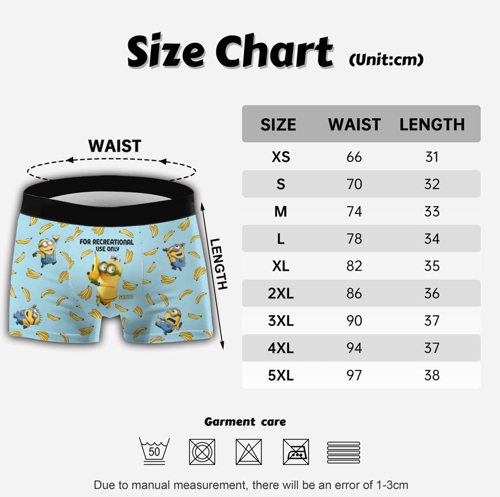 Personalized Men's Boxer Briefs with Fun Minion Design for Recreational Use