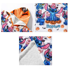 Load image into Gallery viewer, Personalized Spooky Ohana Blanket Hoodie with Custom Name
