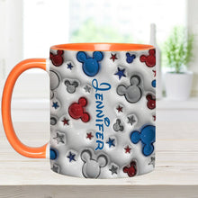 Load image into Gallery viewer, Personalized Mickey Mouse Accent Mug Custom Name Star Design Gift
