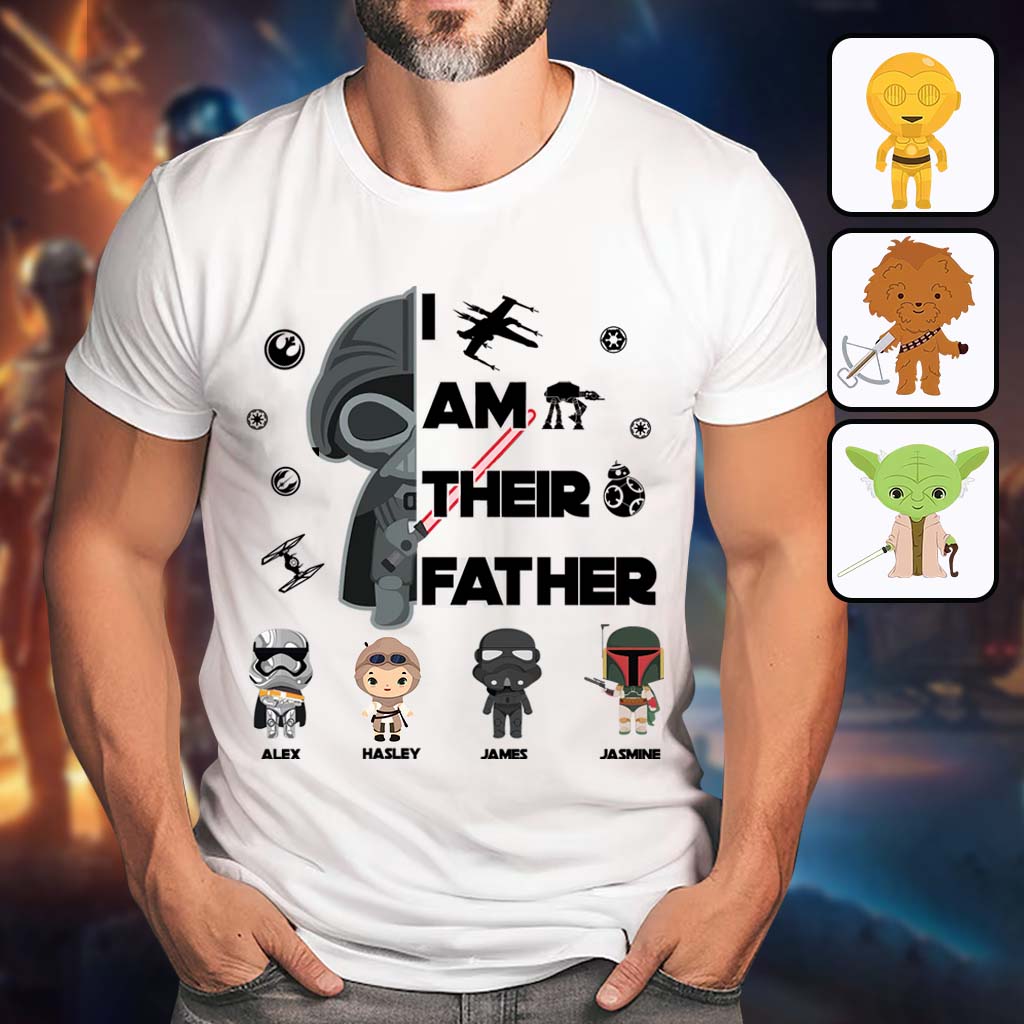 Personalized Star Wars T-Shirt & Hoodie Gift for Dad | Custom Names