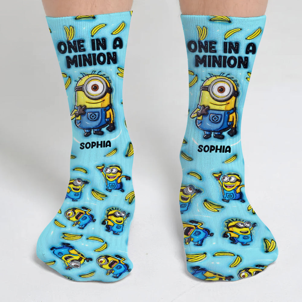 Personalized Minion Socks Custom Name Fun Gift for Kids