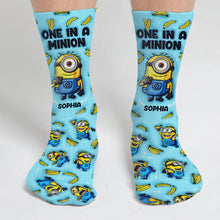 Load image into Gallery viewer, Personalized Minion Socks Custom Name Fun Gift for Kids
