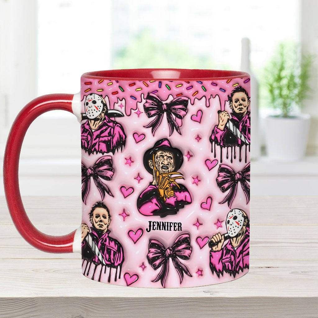Personalized Pink Halloween Accent Mug with Custom Name