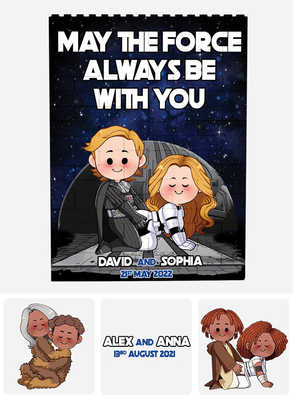 Personalized One-Sided Building Blocks Custom Name Gift for Star Wars Fans
