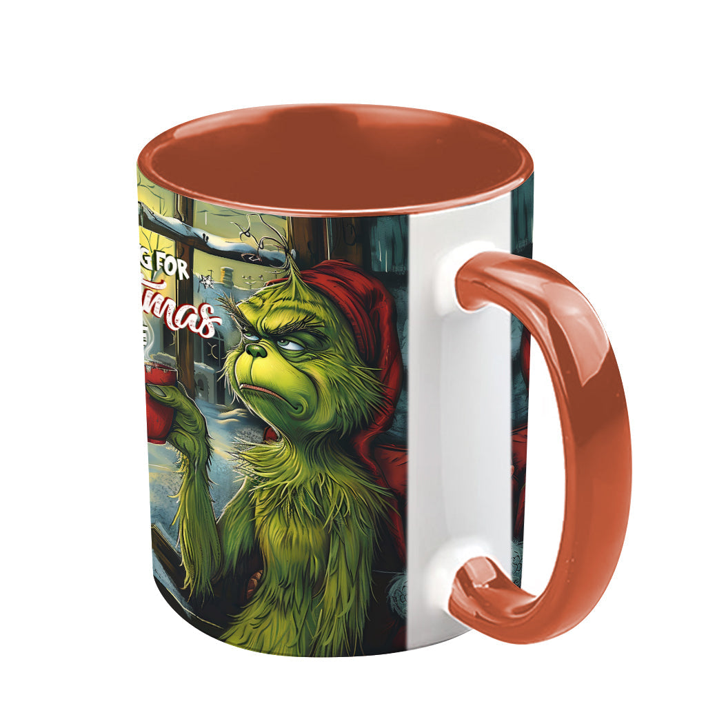 Personalized Grinch Accent Mug Custom Name Christmas Gift