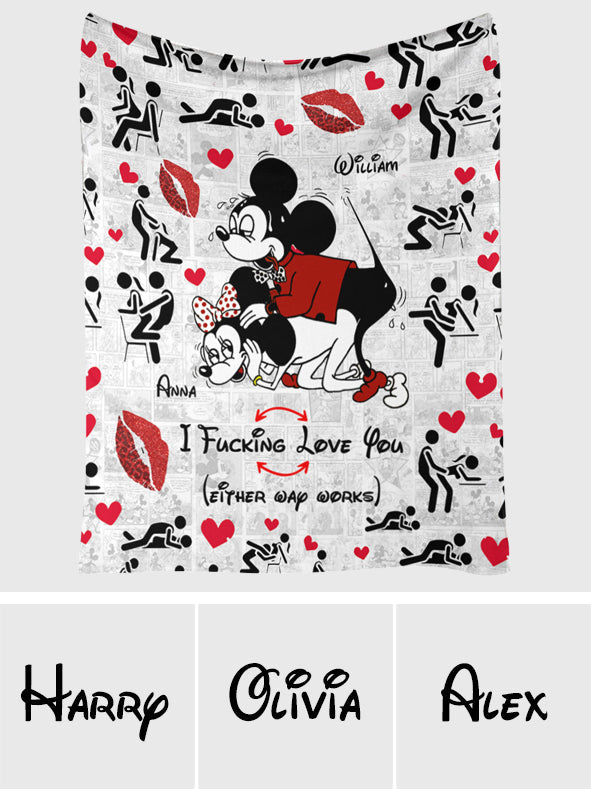 Personalized Funny Couple Blanket Custom Names Romantic Gift