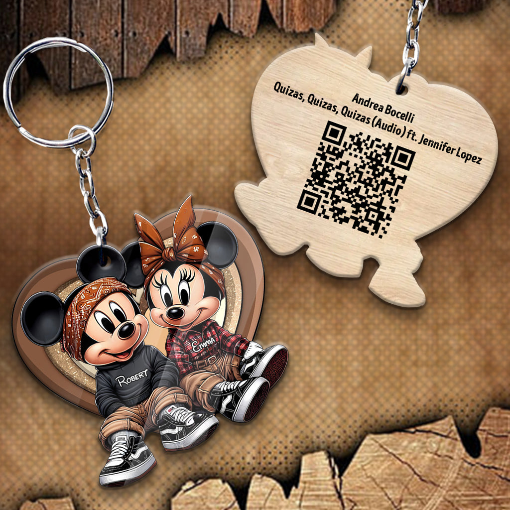 Personalized QR Code Keychain for Couples - Unique Gift
