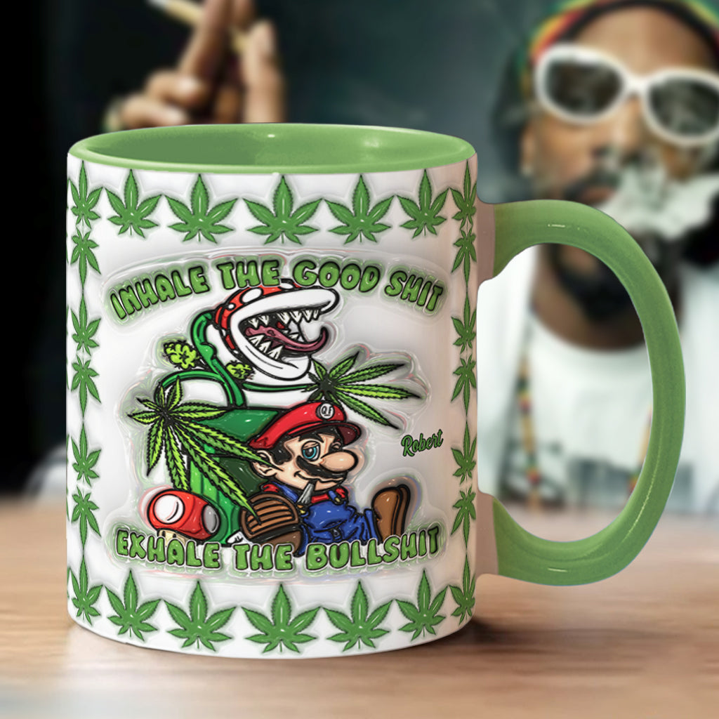 Personalized Weed Accent Mug Inhale the Good Sh*t Gift