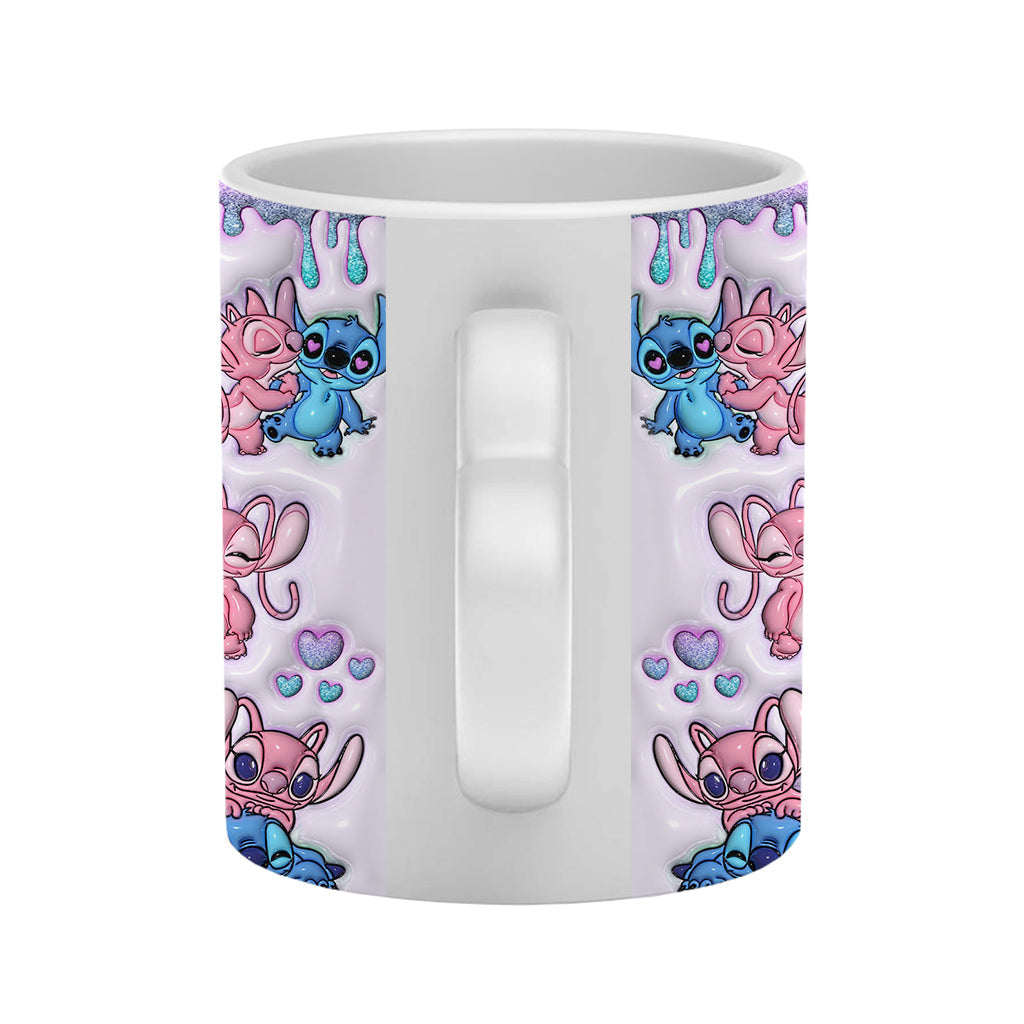 Personalized Heart Handle Mug Ohana Means Family Gift