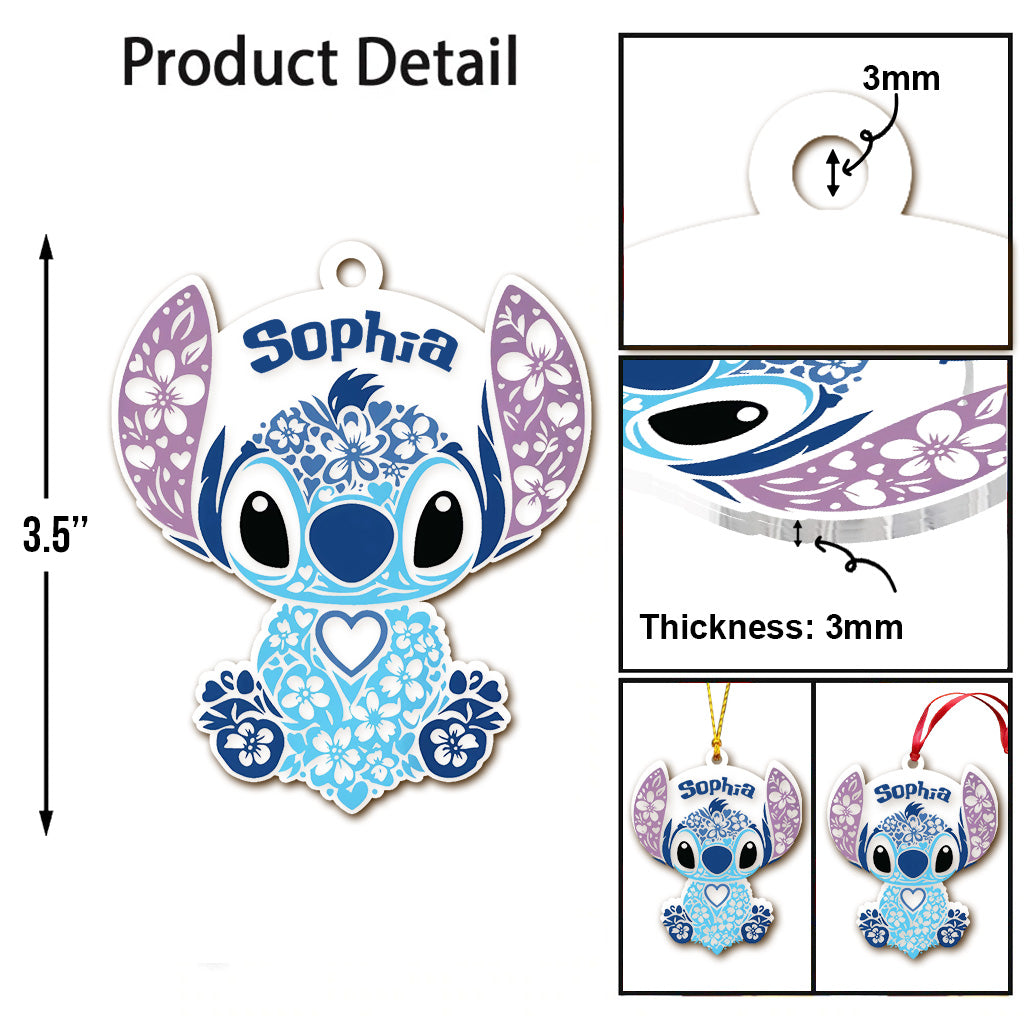 Personalized Ohana Ornament Custom Name Gift for Christmas