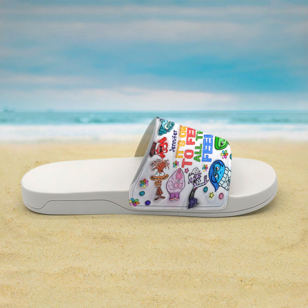 Personalized Slide Sandals Custom Name Gift for Mom Birthday