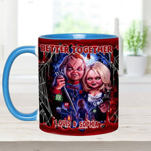 Load image into Gallery viewer, Personalized Chucky &amp; Tiffany Accent Mug Custom Name Gift
