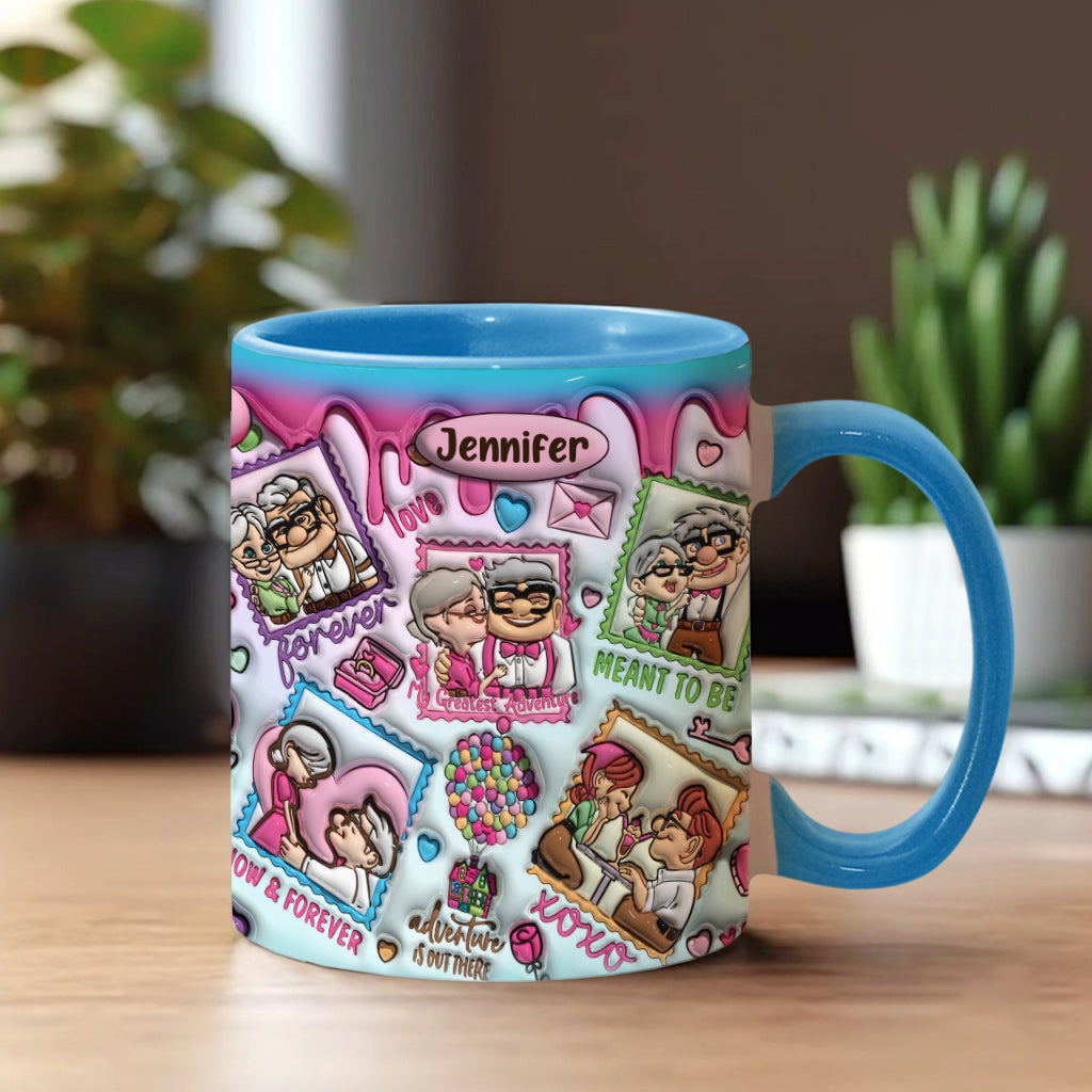 Personalized Two-Tone Accent Mug Custom Name Gift for Couples