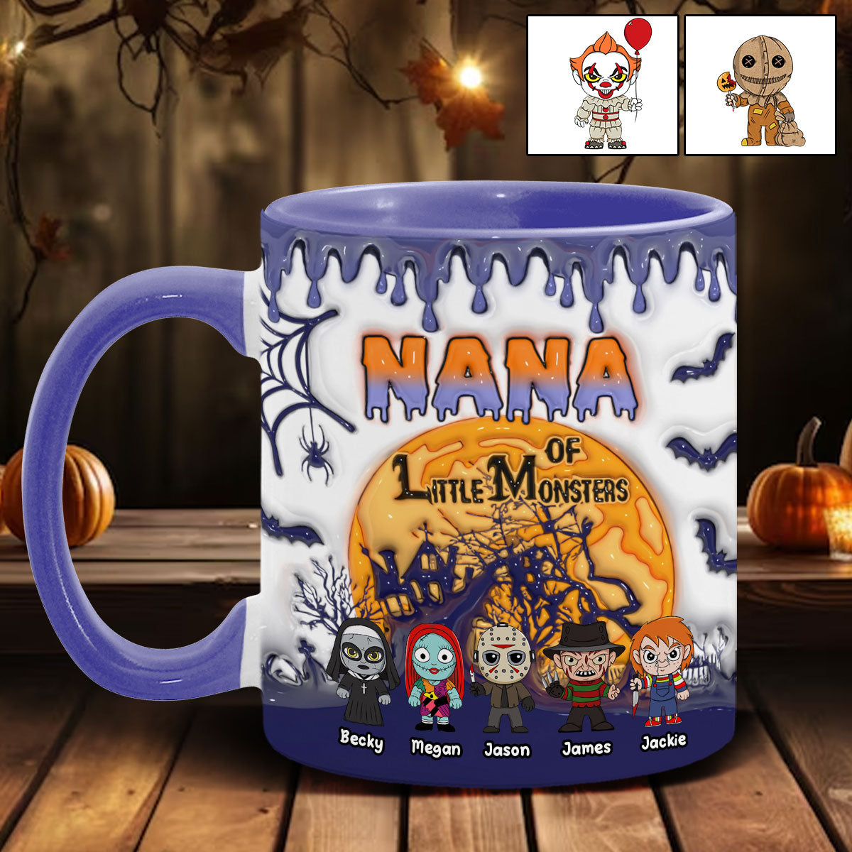 Personalized Halloween Mug for Grandma of Little Monsters