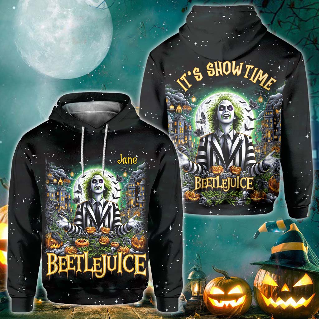 Personalized Beetlejuice All Over Shirt Custom Name Halloween Gift