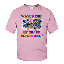 Load image into Gallery viewer, Personalized Kids T-Shirt with Watch Out Design for Back to School
