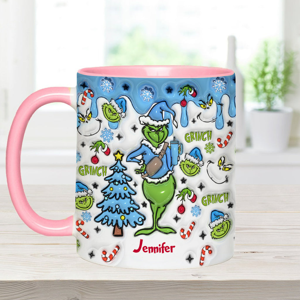 Personalized Grinch Accent Mug Custom Name Christmas Gift