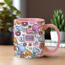 Load image into Gallery viewer, Personalized Disney Floral Accent Mug with Custom Name Gift for Mom
