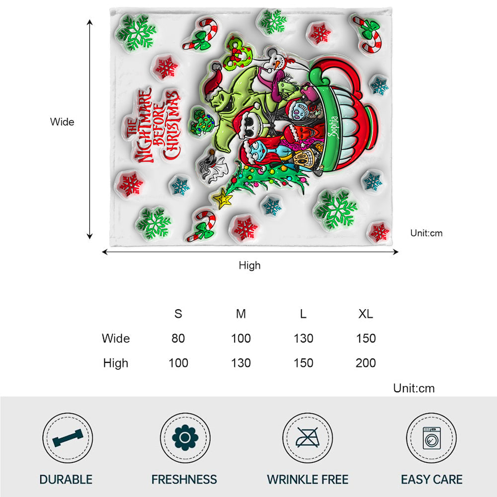 Personalized Nightmare Before Christmas Blanket Gift for Kids