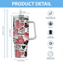 Load image into Gallery viewer, Personalized Mouse Heart Tumbler with Handle for Moms | Unique Christmas Gift
