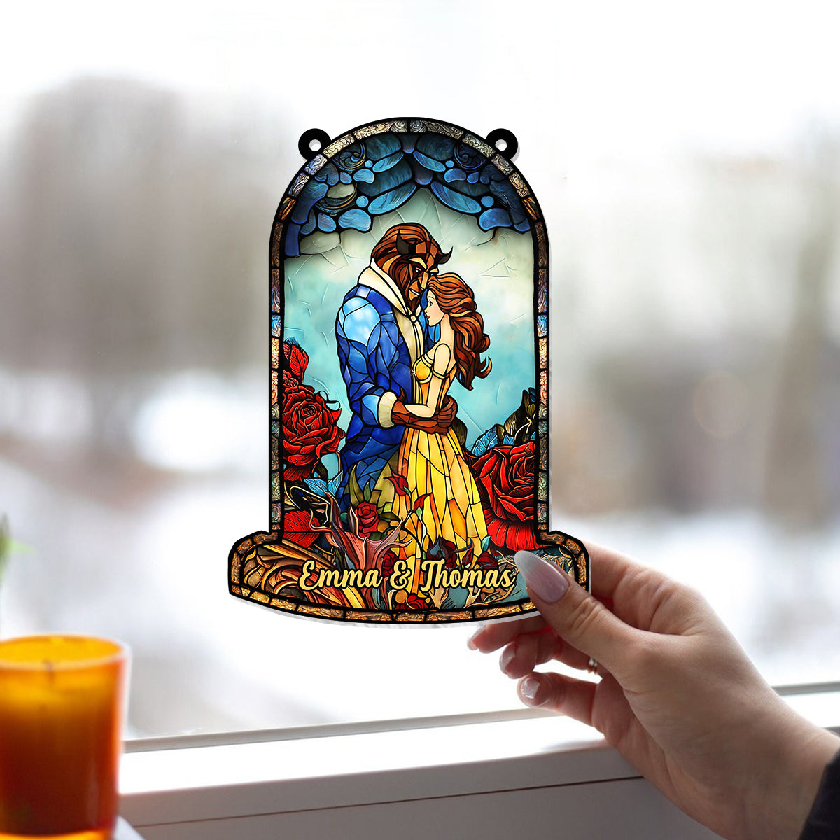 Personalized Couple Suncatcher Ornament Gift for Home Decor