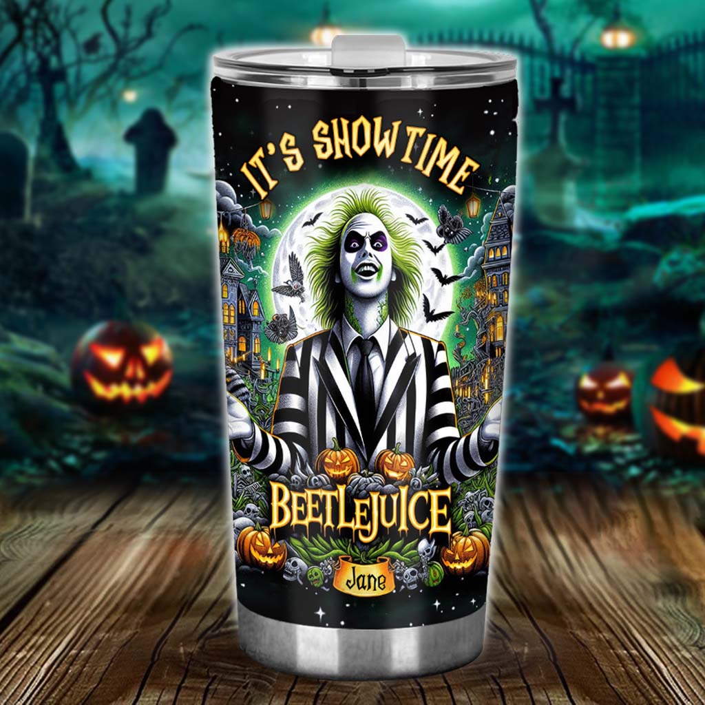 Personalized Halloween Tumbler Custom Name Gift for Beetlejuice Fan