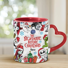 Load image into Gallery viewer, Personalized Nightmare Before Christmas Mug with Heart Handle
