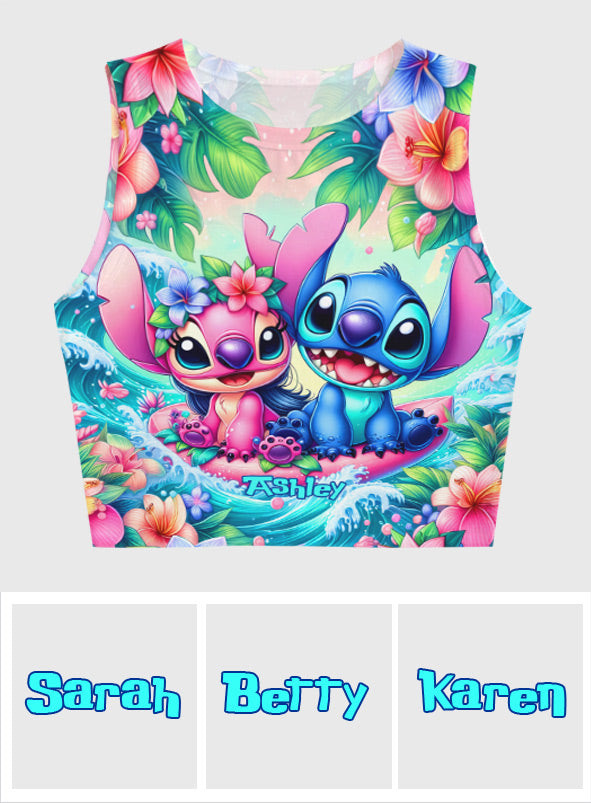 Personalized Ohana Crop Tank Top Custom Name for Women