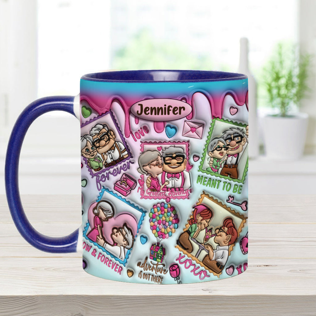 Personalized Two-Tone Accent Mug Custom Name Gift for Couples