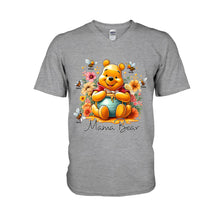 Load image into Gallery viewer, Personalized Mama Bear T-Shirt &amp; Hoodie with Floral Design for Mom
