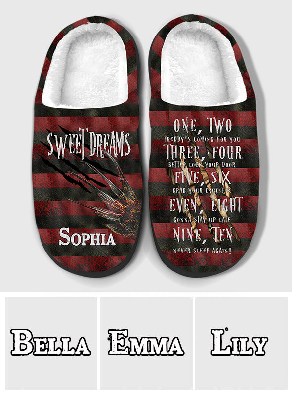 Personalized Sweet Dreams Slippers Custom Name Cozy Gift