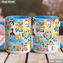 Load image into Gallery viewer, Personalized Yellow Monster Accent Mug for Kids - Custom Name Gift
