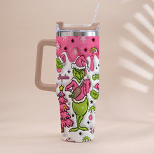 Load image into Gallery viewer, Personalized Grinch Christmas Tumbler with Handle Custom Name Gift

